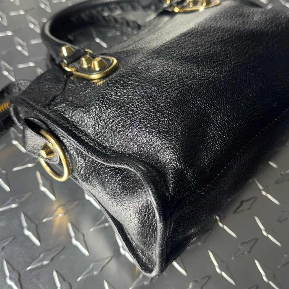 Balenciaga Metallic Edge Classic Moto Mini City Bag in Black GHW - Picture 6 of 11